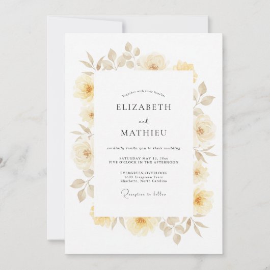 Invitation Mariage Printanier Ivory Splendid (Devant)