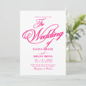 Invitation Mariage printanier moderne chaud rose aquarelle co (Debout devant)