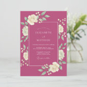 Invitation Mariage Printanier Opulent Magenta (Debout devant)