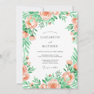 Invitation Mariage Printanier Séraphique aux Pêches