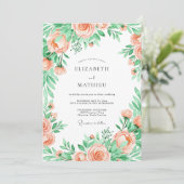 Invitation Mariage Printanier Séraphique aux Pêches (Debout devant)