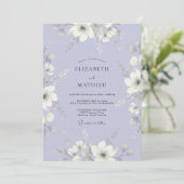 Invitation Mariage printanier séraphique lavande (Debout devant)