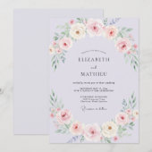 Invitation Mariage Printanier Timeless Fleur de Lilas (Devant / Derrière)