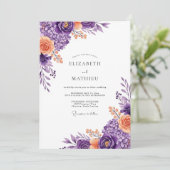 Invitation Mariage printanier violet luxuriant (Debout devant)