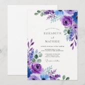 Invitation Mariage printanier violet séduisant (Devant / Derrière)