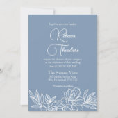 Invitation Mariage Printemps élégant bleu Dusty moderne (Devant)