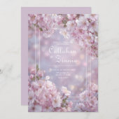 Invitation Mariage Printemps Fleur de Cerise Broussaillée (Devant / Derrière)