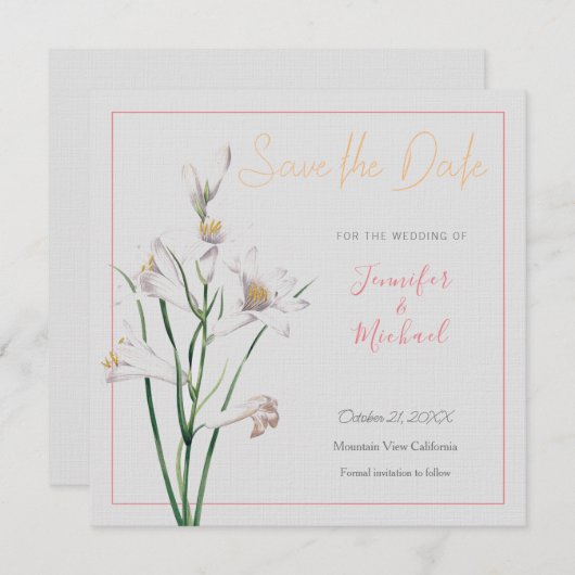 Invitation Mariage Professional Flower Design Enregistrer la  (Devant / Derrière)