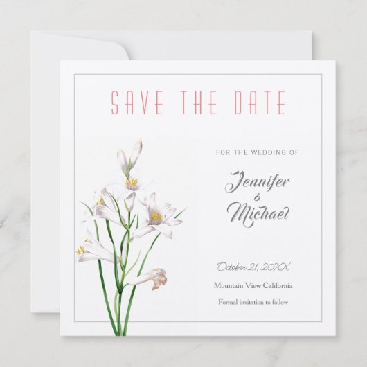 Invitation Mariage Professional Flower Design Enregistrer la  (Devant)