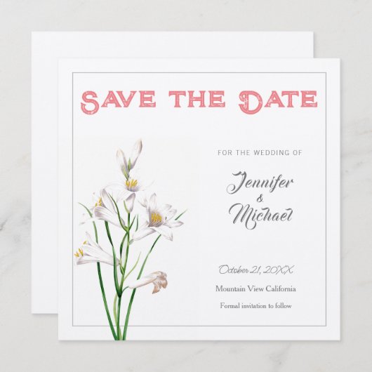 Invitation Mariage Professional Flower Design Enregistrer la  (Devant / Derrière)