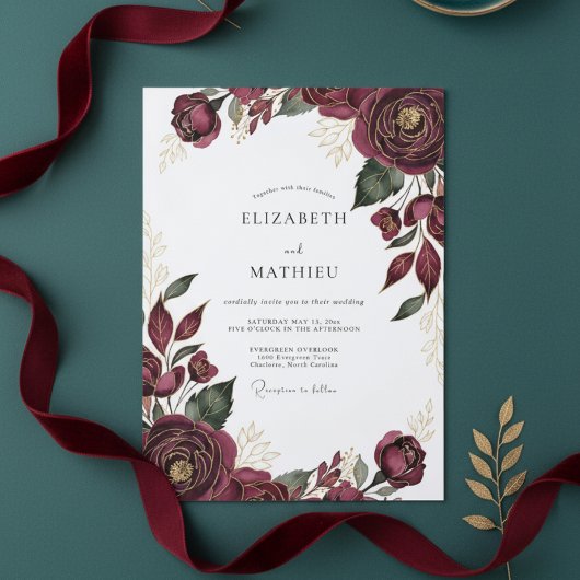 Invitation Mariage Profond Automne Bourgogne