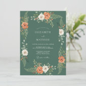Invitation Mariage Profond Bois Rustique de Sage (Debout devant)