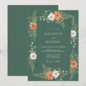 Invitation Mariage Profond Bois Rustique de Sage (Devant / Derrière)