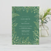 Invitation Mariage Profond Émeraude Verdoyant (Debout devant)