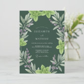 Invitation Mariage Profond Eucalyptus Herbal Olive (Debout devant)