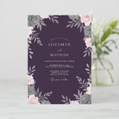 Invitation Mariage Profond Feuillage De Prunier Doux Eucalypt (Debout devant)