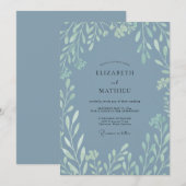 Invitation Mariage prospère bleu ardoise (Devant / Derrière)