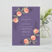 Invitation Mariage Prune Abricot Fruit Eucalyptus (Debout devant)