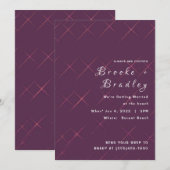 Invitation Mariage Purple Diamond Glow (Devant / Derrière)