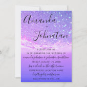 Invitation Mariage Purple Ocean Spark Waves Ocean Beach (Devant)