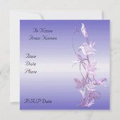 Invitation Mariage Purple Photo Cadre Floral (Dos)