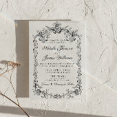 Invitation Mariage QR Code Argent Ancien Noir Et Blanc