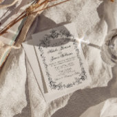 Invitation Mariage QR Code Argent Ancien Noir Et Blanc