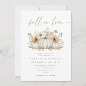Invitation Mariage QR Code Bohème de Pumpkin Fall in Love (Devant)