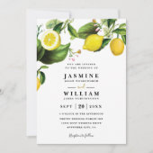 Invitation Mariage QR Code Élégant Rustique Arbre aux Citrons (Devant)
