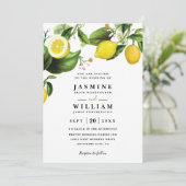Invitation Mariage QR Code Élégant Rustique Arbre aux Citrons (Debout devant)