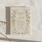 Invitation Mariage QR Code Été Floral Dessiné à la Main