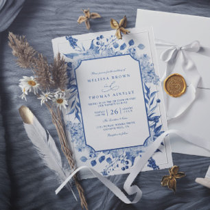 Invitation Mariage QR Code Rose Script Amour Classique Simple