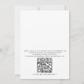 Invitation Mariage QR Code Rose Script Amour Classique Simple (Dos)
