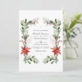 Invitation Mariage QR Code RSVP Noël en forêt (Debout devant)