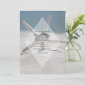 Invitation Mariage QR Code RSVP Plage Été Tropical (Debout devant)