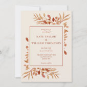 Invitation Mariage QR Code Terracotta Automne Rustique (Devant)