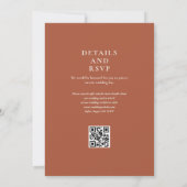 Invitation Mariage QR Code Terracotta Automne Rustique (Dos)