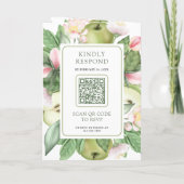 Invitation Mariage QR Code Verger de Pomme Verte Botanique (Dos)