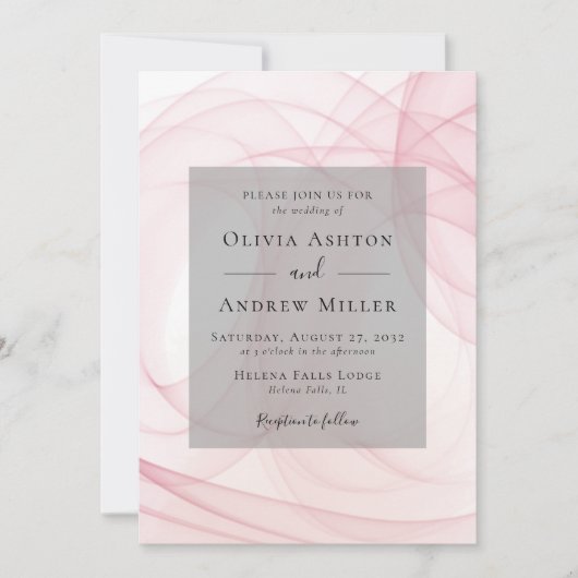 Invitation Mariage QR rose (Devant)