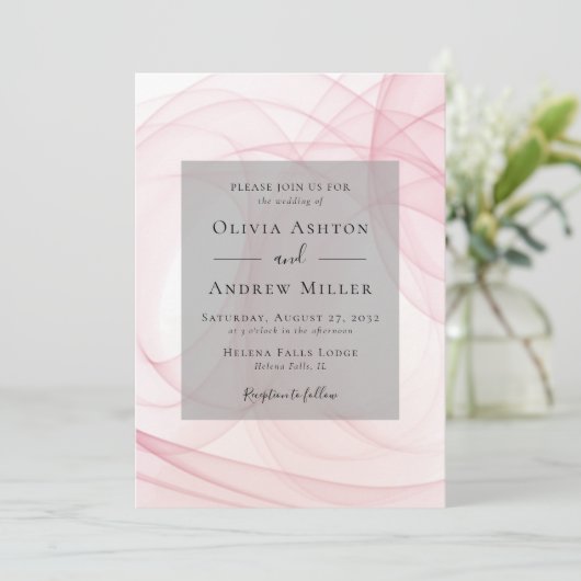 Invitation Mariage QR rose (Debout devant)