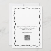 Invitation Mariage QR RSVP de la main noir lunaire de plage (Dos)