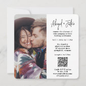 Invitation Mariage QR RSVP minimal 2 photo tout-en-un (Devant)