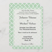 Invitation Mariage Quatrefoil Mint (Devant / Derrière)
