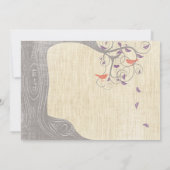 Invitation Mariage radiant des oiseaux coralliens de l'arbre (Dos)