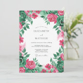 Invitation Mariage radieux fuchsia d'été (Debout devant)
