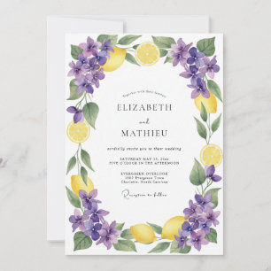 Invitation Mariage Radieux Violet Citron Jaune