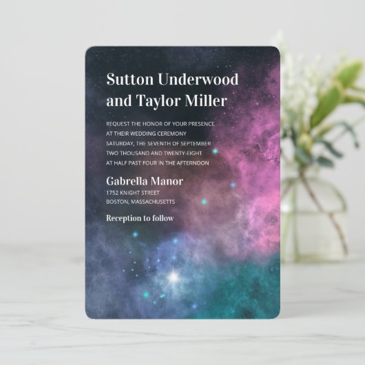 Invitation Mariage Rainbow Galaxy (Debout devant)