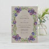 Invitation Mariage Raisin Vigne Prune (Debout devant)