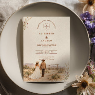 Invitation Mariage Ranch Western Aquarelle