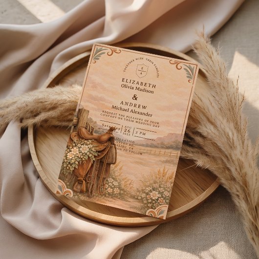 Invitation Mariage Ranch Western Rustique